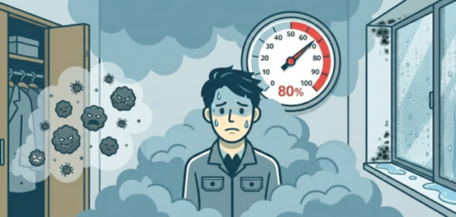 湿度が高い環境でカビが生えているイメージ